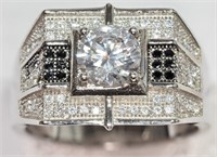 36X- Men's sterling silver Cubic Zirc ring -$220