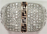 38X- Men's sterling greek style CZ ring -$100