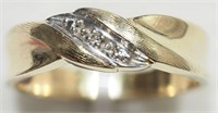 40X- 10k gold 3 diamond twist ring - $1,199
