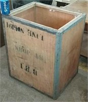 Wooden crate with metal trim 20x16x24h