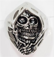 27X- Men's stainless grim reaper ring -$50