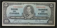 1937 Canada $5 bill -Coyne & Towers