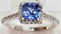 24X- 14k tanzanite & diamond halo ring -$4,000