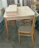 5 piece dining set with leaf -48x36x30H