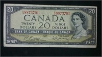 1954 Canada $20 Bill -Beattie & Rasminsky