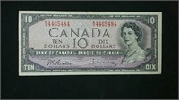 1954 Canada $10 bill -Beattie & Rasminsky