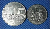 1982 Canada dollar and half dollar coins