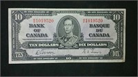 1937 Canada $10 Bill -Gordon and Towers