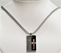 22X- Men's stainless cross chain -$160