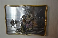 Italian silver pictorial plaque showing an outdoor