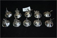 Set of 10 Siam sterling silver place card holders