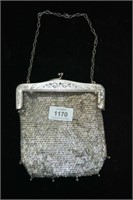 German 800 grade silver mesh purse with