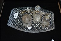 Crystal dressing table tray together with 3