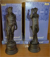 Pair of Wedgwood black basalt figurines,