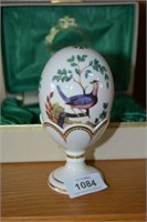 Minton lim/ed porcelain egg on stand with