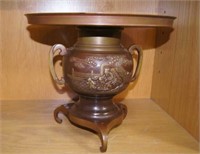 Japanese bronze Ikebana vase with removable