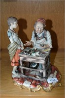Capodimonte porcelain figural group of a