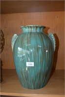 Large Regal Mashman drip glaze vase, twin handles