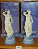 Pair of Wedgwood 'Terpsichore' blue & white