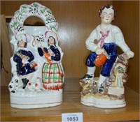 2 antique Victorian Staffordshire figurines