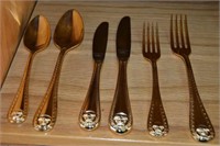 Versace gold plated cutlery service by Rosenthal,