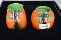 Carltonware lustre vase 'Rabbits At Dusk', 9cm T