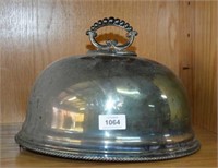 Vintage silver plate food dome with beaded