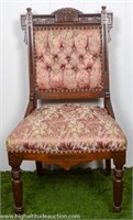 Victorian Walnut Eastlake Parlor Chair w/ Carvings
