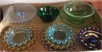 11pc Imperial Candlewick Glass dishes, bowls