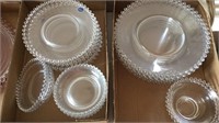 25pc Candlewick plate, bowl set - 2 boxes