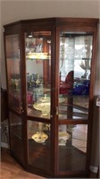 Lighted, two door locking curio display cabinet
