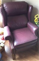 Dark burgundy leather easy chair