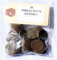 Lot of 50 US Wheat Back Pennies
