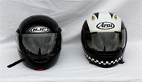 2 Motorcycle Helmets HJC & Arai Size L & XL