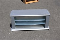 Silver Coffee Table w Glass Shelves