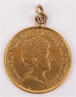 1912 10 GULDEN GOLD COIN WITH BALE