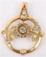 18K YELLOW GOLD & DIAMOND PENDANT