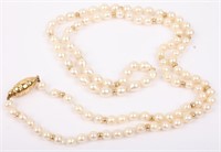 GUMP'S 18K YELLOW GOLD & PEARL NECKLACE