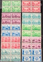 Postage U.S. Stamps 10 Blocks 1936-1937