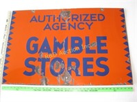 Gamble Stores Authorized  Agency Porcelain Sign