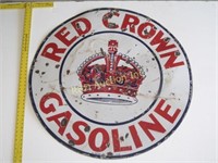 42" Red Crown Gasoline Porcelain Sign