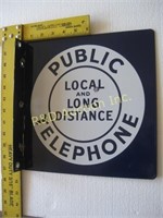 Porcelain Public Telephone Flange Sign