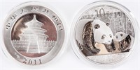 Coin (2) 2011 Chinese Panda Proof .999