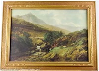 Gold Framed Mountain Landscape Print