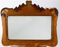 Antique Oak Beveled Wall / Dresser Mirror