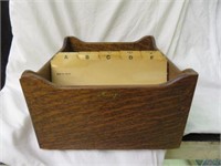 ANTIQUE OAK MACEY FILE BOX WITH WEIS