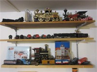 Contents of Shelves Trains and Display Pieces