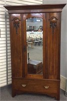 WARDROBE WITH A BEVELED MIRROR DOOR & DRAWER