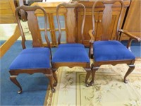 (6) MAHOGANY QUEEN ANNE DINING CHAIRS 41"T X 21"W