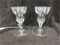 PAIR OF WATERFORD CRYSTAL CANDLEHOLDERS 5"T